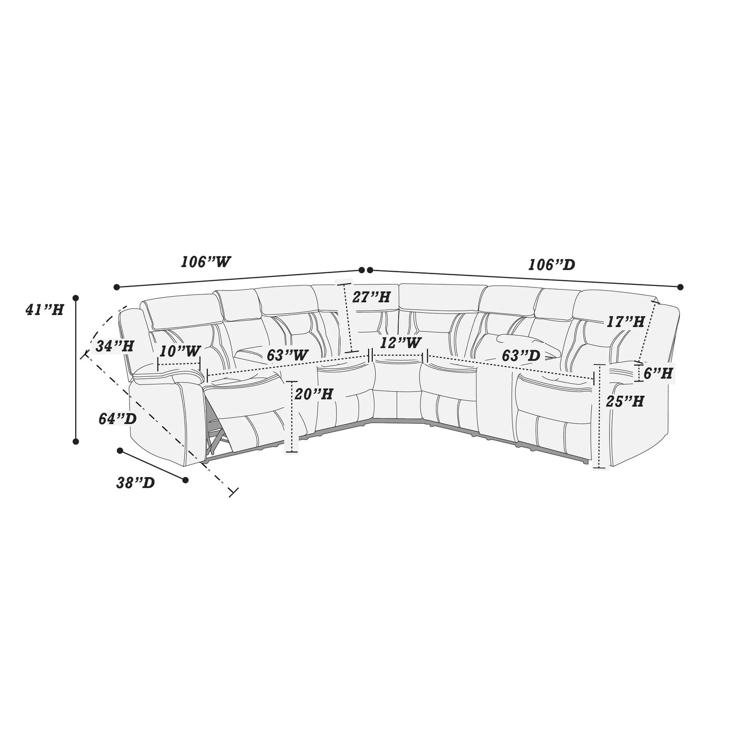 POWER RECLINING SECTIONAL