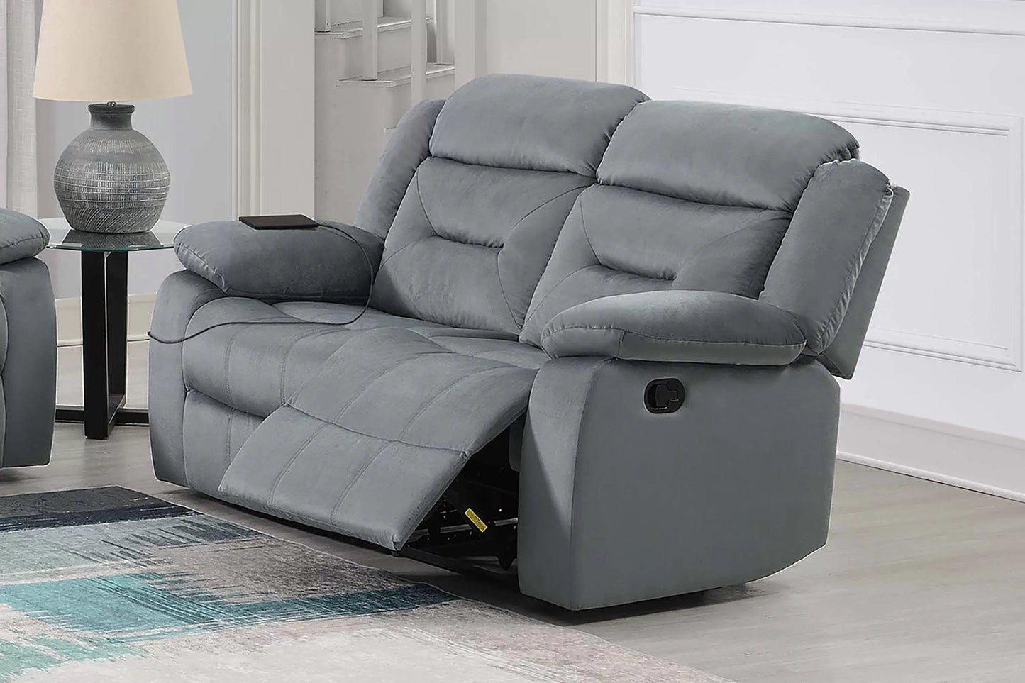 MANUAL RECLINING SOFA SET GRAY