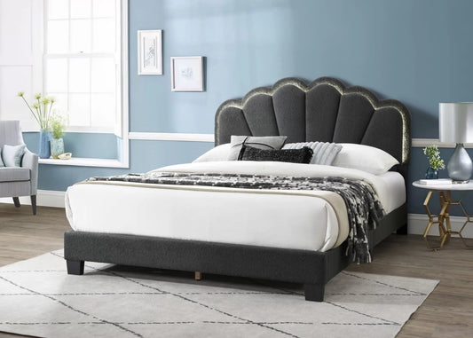 POUNDEX, FULL SIZE BED FRAME WITH LED LIGHT, F9662F