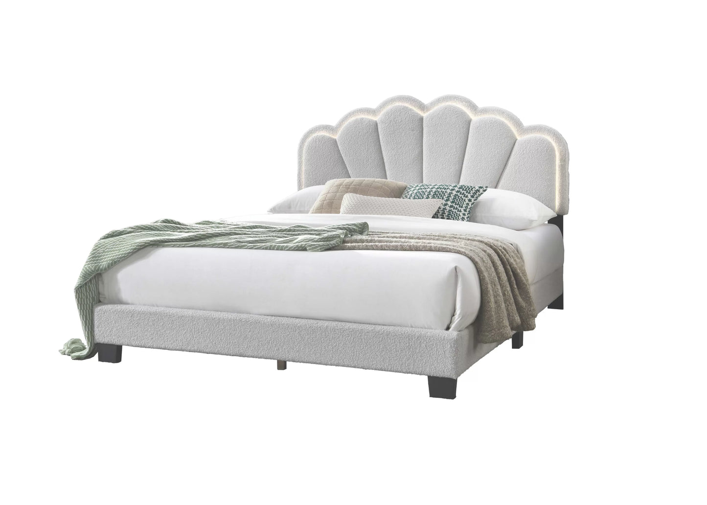 POUNDEX, FULL SIZE BED FRAME WITH LED LIGHT, F9662F