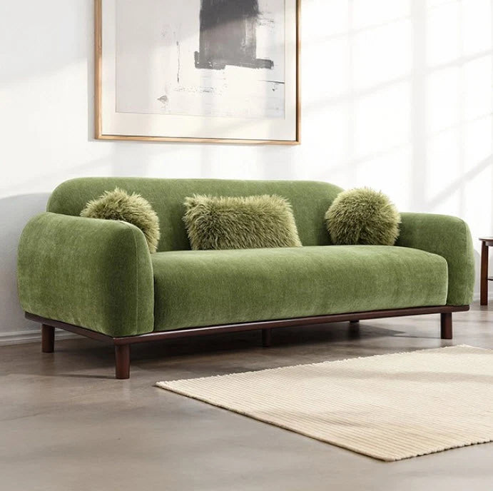 MELLONE, CHENILLE MID-CENTURY MODERN SOFA  (2 COLORS) FM64007