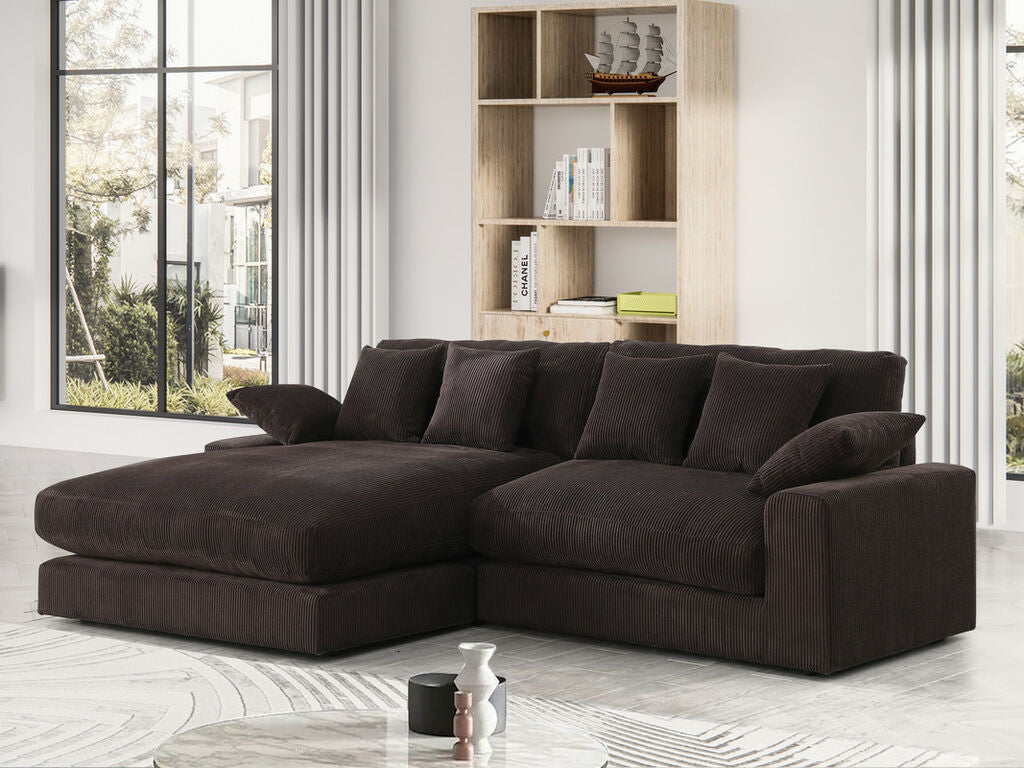 REVERSIBLE SECTIONAL CORDUROY BROWN, 81338