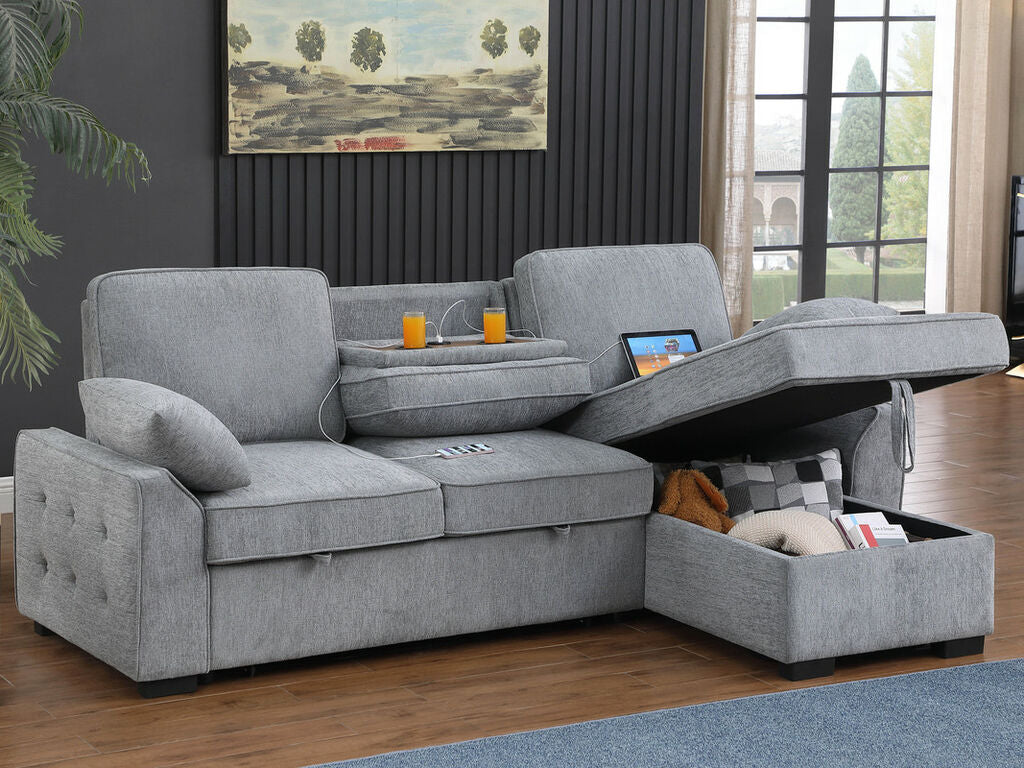 SLEEPER SECTIONAL ,USB AND CUP HOLDERS, 81441