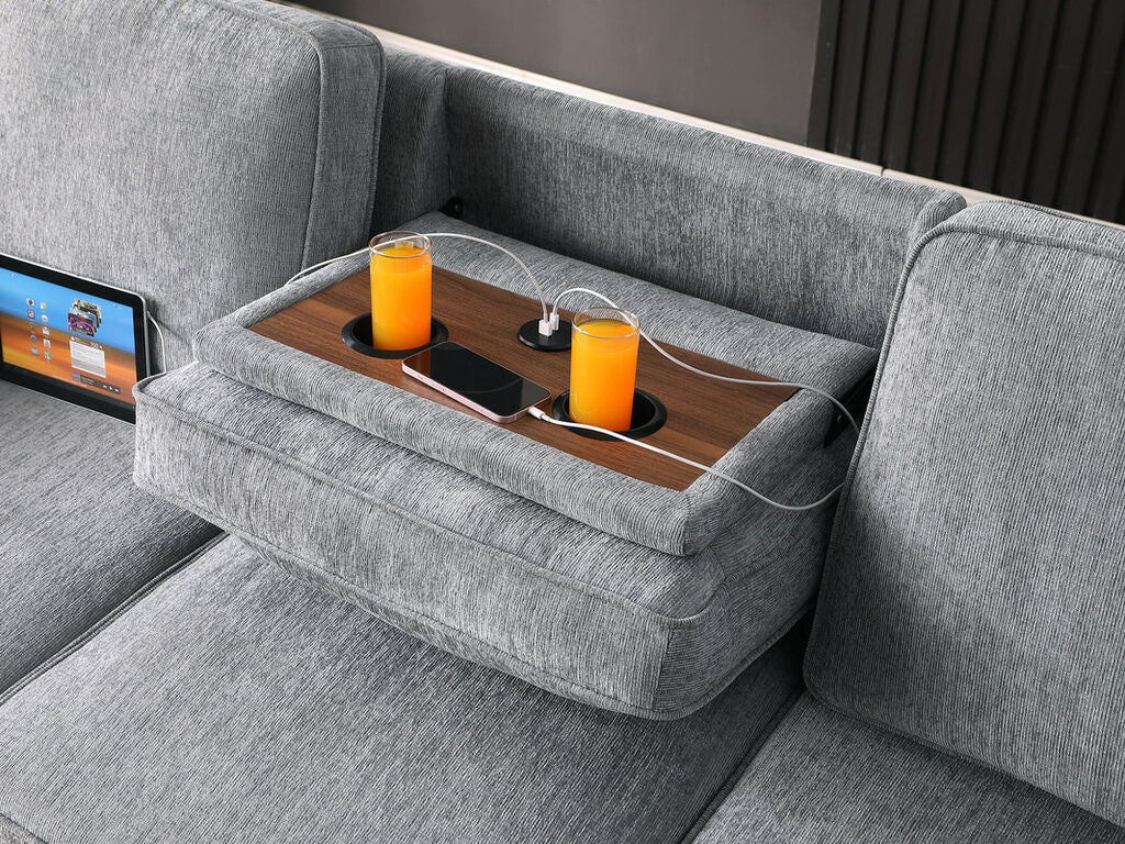 SLEEPER SECTIONAL ,USB AND CUP HOLDERS, 81441