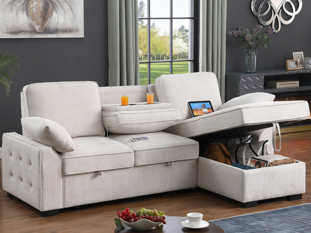 SLEEPER SECTIONAL, USB AND CUP HOLDERS, 81442