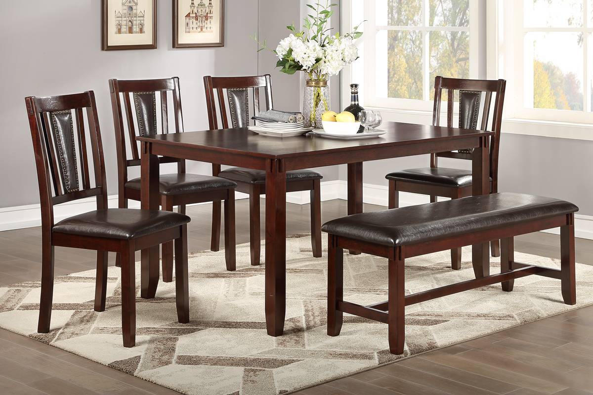 6 PIECES DINING SET WITH BENCH, F2550