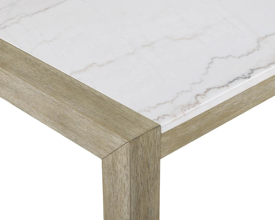 CROWN MARCK,  HAZEL MARBLE TOP DINING SET, 1321-6P-SB