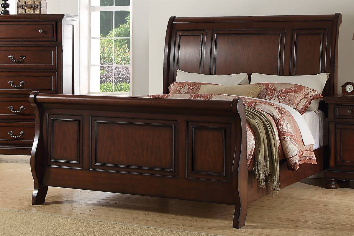 POUNDEX, QUEEN BED FRAME CHERRY BROWN, F9289Q