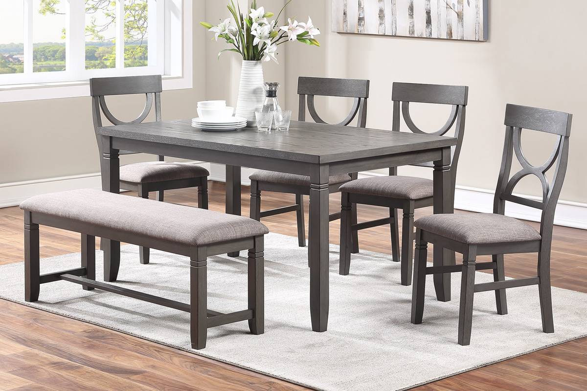 6 PIECES DINING SET WITH BENCH, F2563