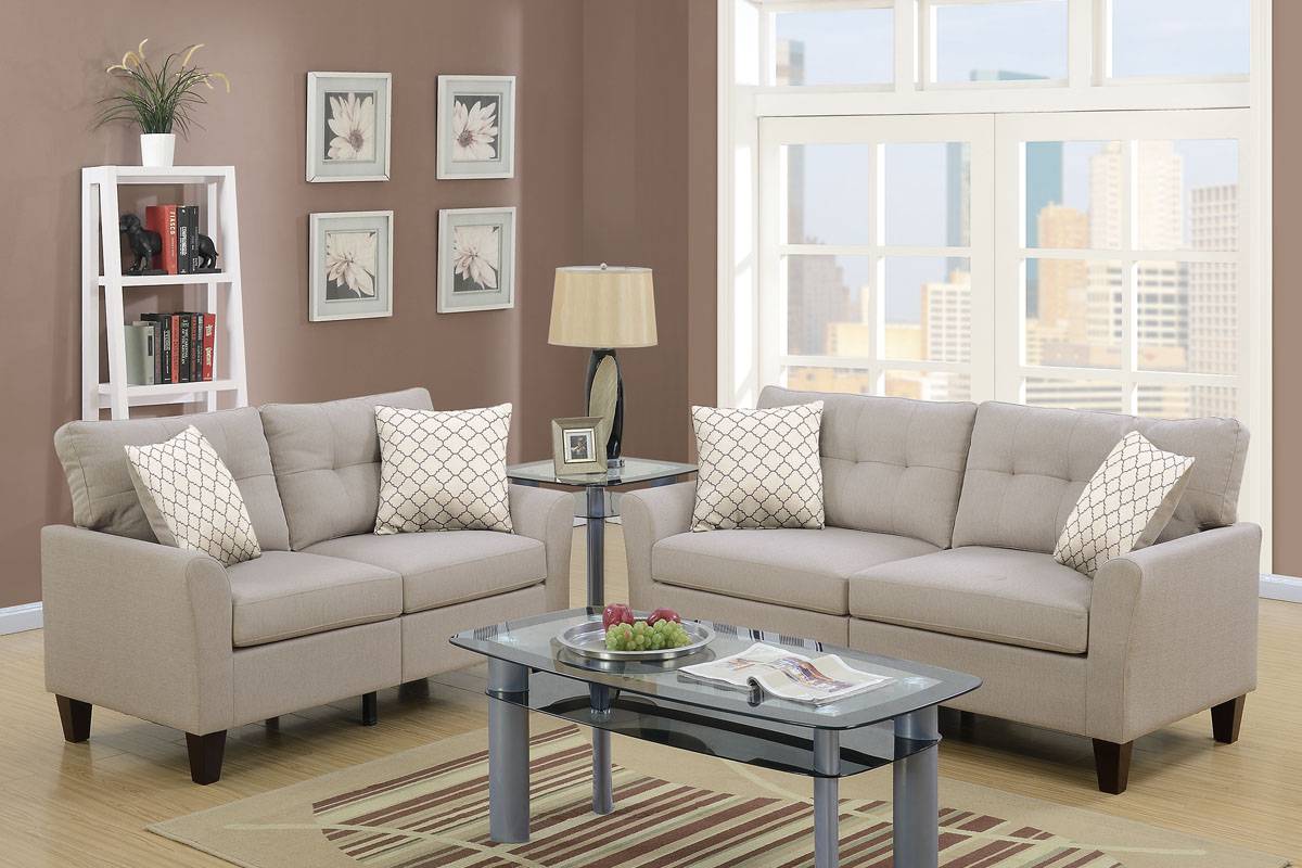 2 PIECES SOFA SET CHARCOAL, F6534