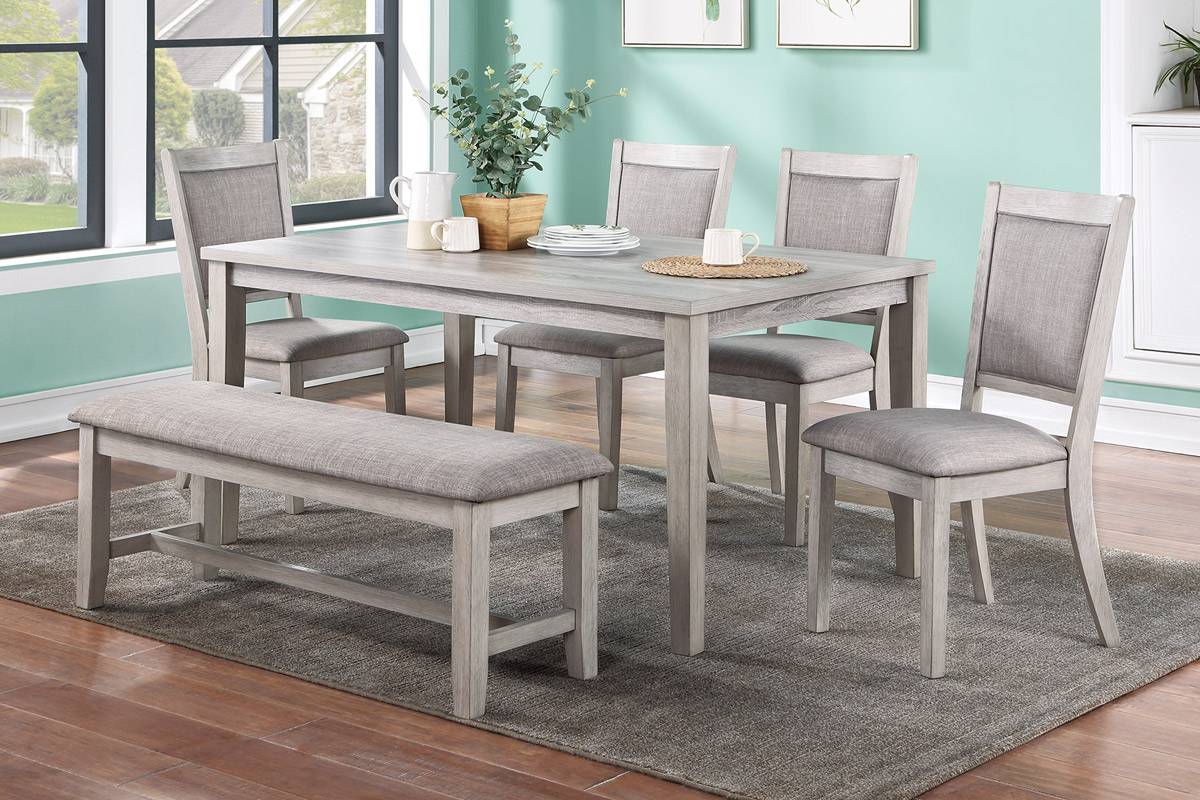6 PIECES DINING SET WITH BENCH, F2606