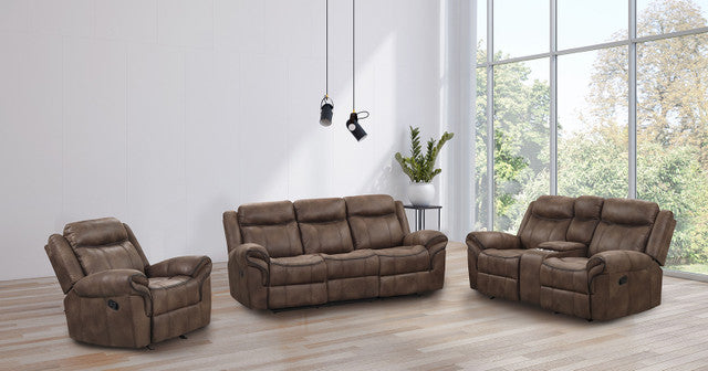 AGATA, MANUAL MOTION 2 PIECES SOFA SET BROWN,  NX6001BR-S-L