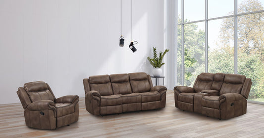 AGATA, MANUAL MOTION 2 PIECES SOFA SET BROWN,  NX6001BR-S-L
