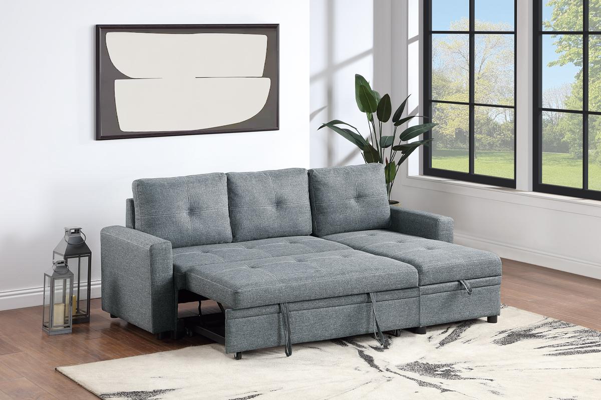 POUNDEX, REVERSIBLE SECTIONAL LIGHT GRAY, F8536