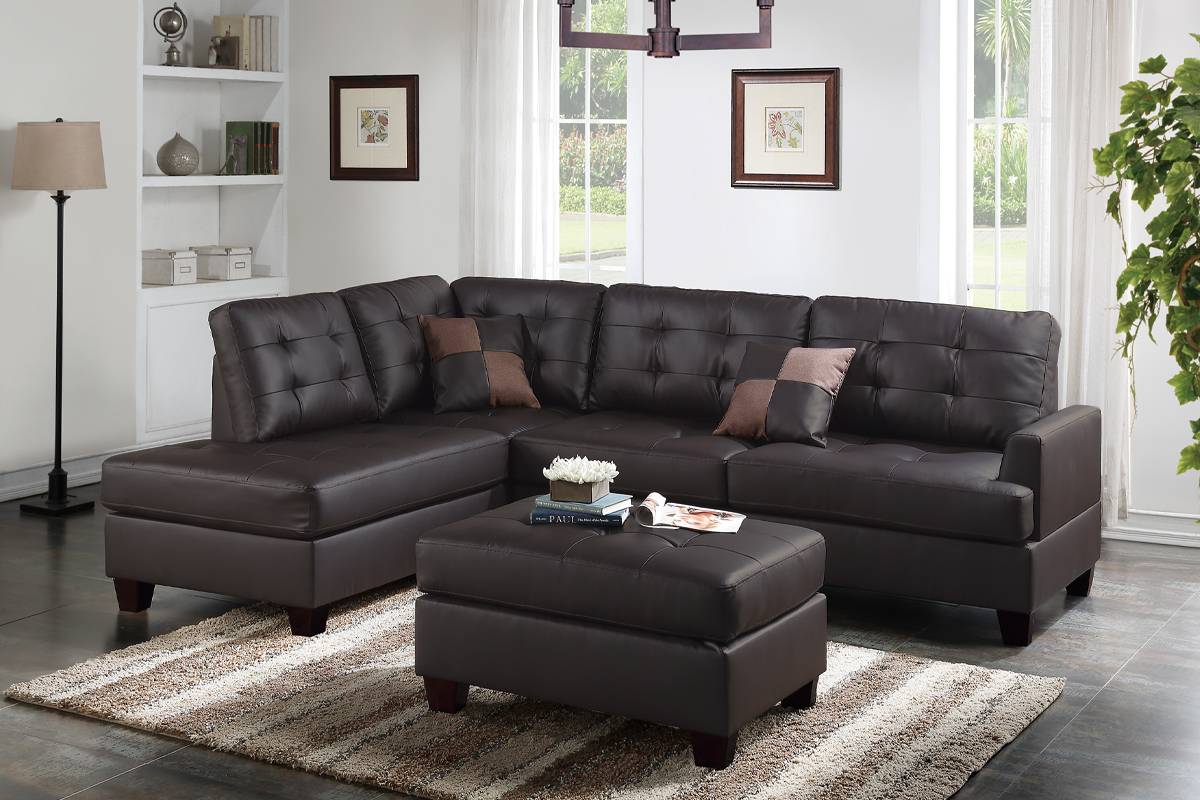 REVERSIBLE SECTIONAL ESPRESSO WITH OTTOMAN, F6855