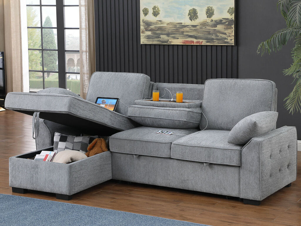 SLEEPER SECTIONAL, USB AND CUP HOLDERS, 81440