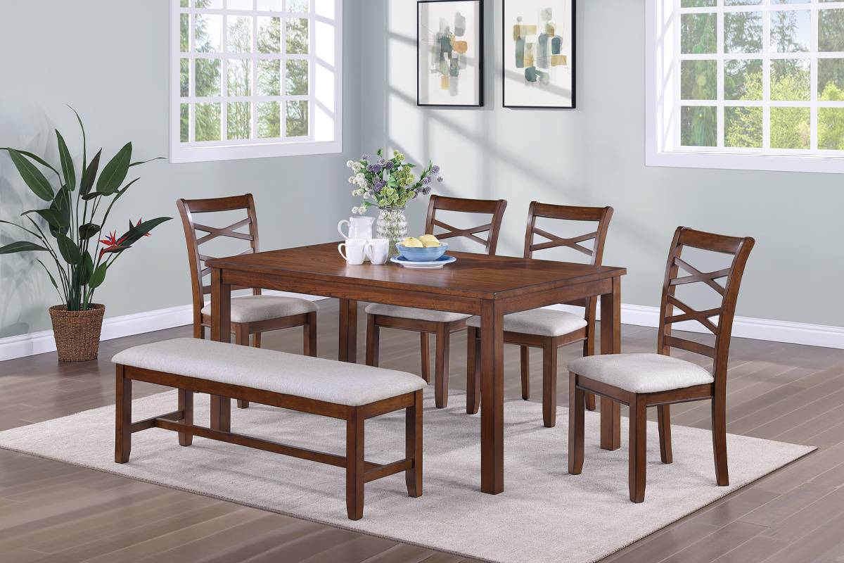 6 PIECES DINING SET BROWN, F2624