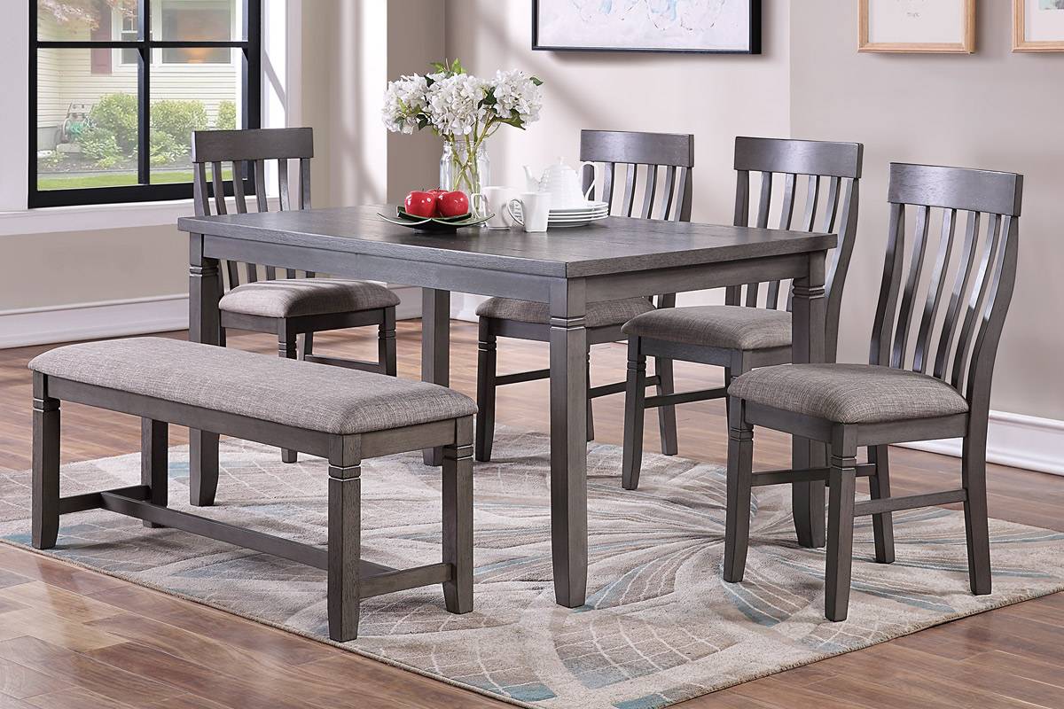 6 PIECES DINING SET WITH BENCH, F2605