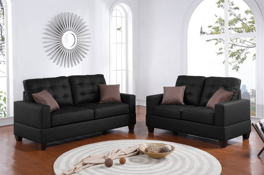 2 PIECES SOFA SET BLACK, F7855