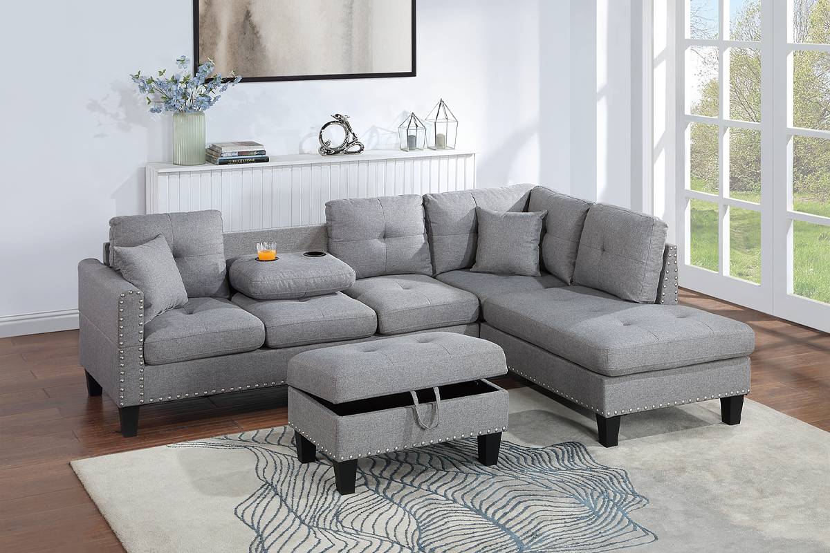 3 PIECES SECTIONAL WITH OTTOMAN, F8887