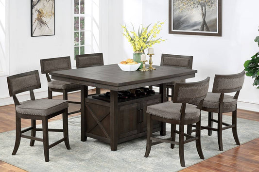 7 PIECES COUNTER HEIGHT DINING SET, F2569
