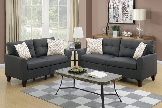 2 PIECES SOFA SET CHARCOAL, F6533