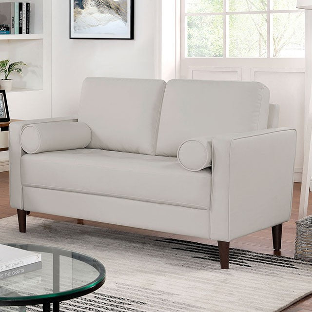 HORGE, 2 PIECES SOFA SET OFF WHITE, CM6452WH-S-L