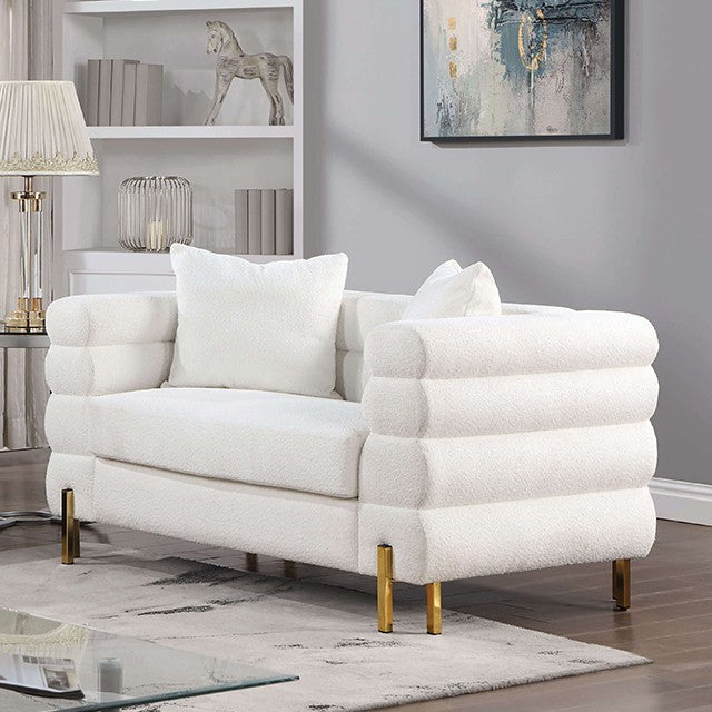 Landovery, 2 pieces sofa set white boucle, CM6454WH