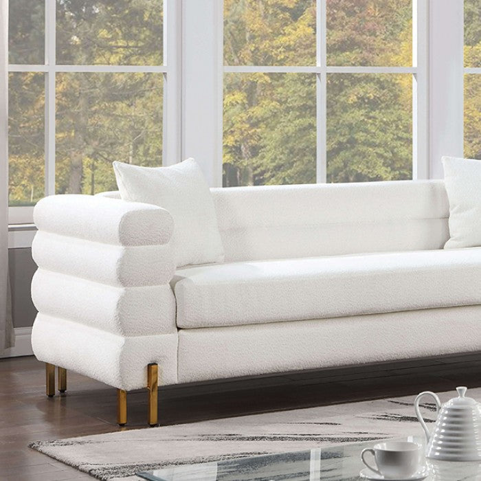 Landovery, 2 pieces sofa set white boucle, CM6454WH