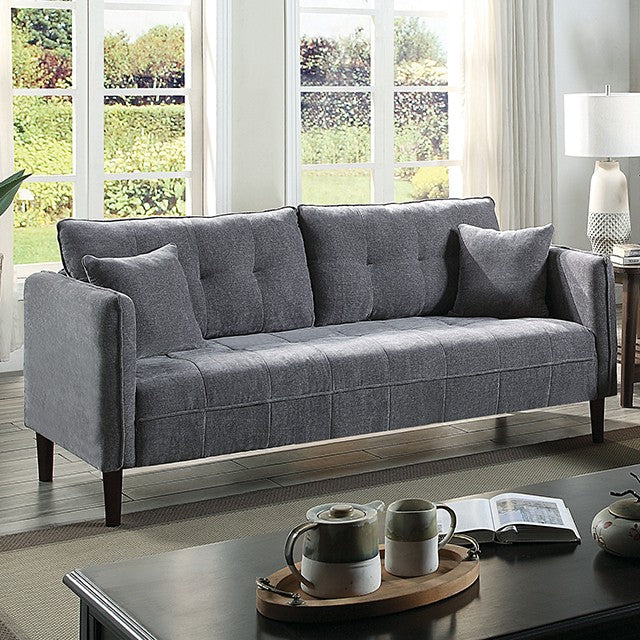 LYNDA, 2 PIECES SOFA SET GRAY CHENILLE, CM6736DG-S-L