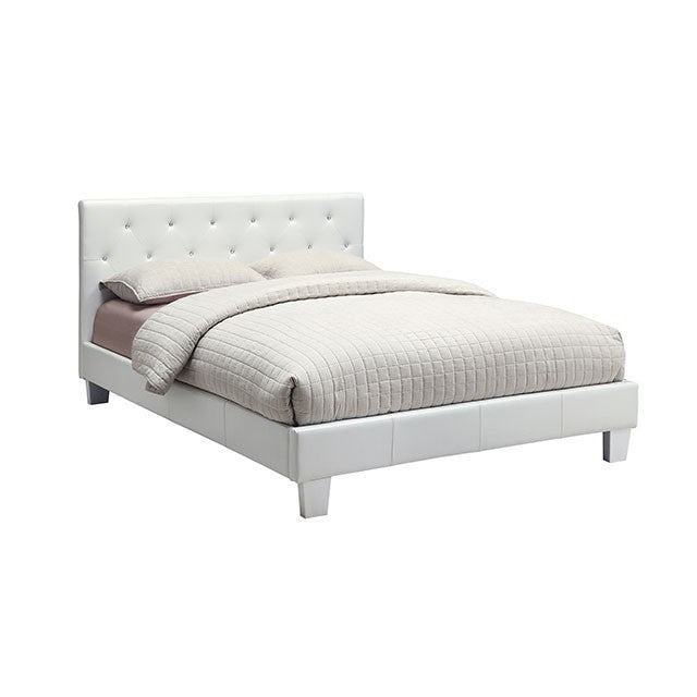 VELE, QUEEN BED FRAME WHITE, CM7949WH