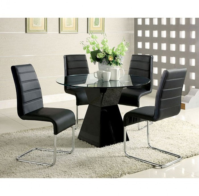 MAUNA, MODERN 5 PIECES ROUND DINING SET, CM8371BK