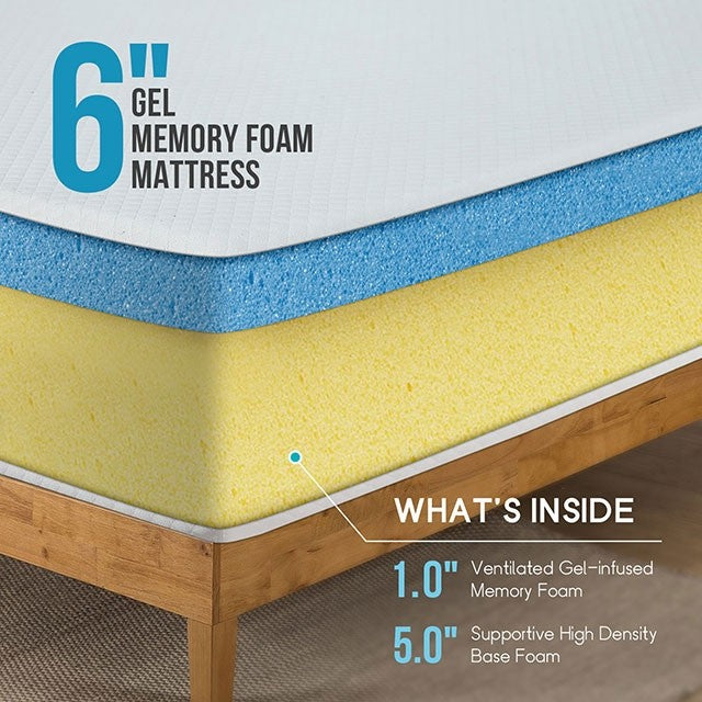 6" GEL MEMORY FOAM MATTRESS FULL SIZE,  DM510F