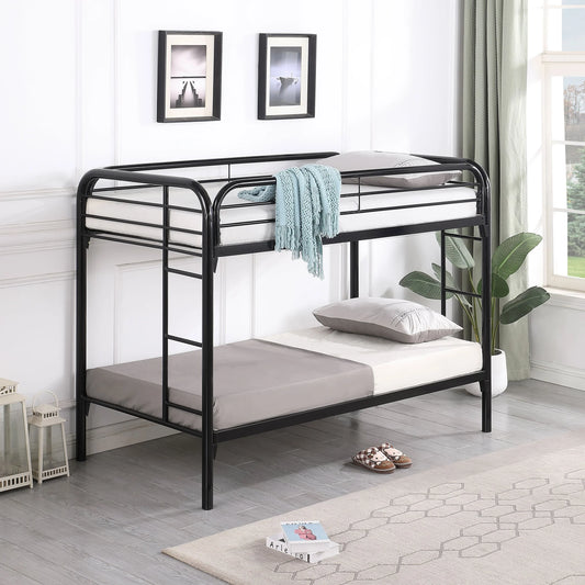 TWIN/TWIN BLACK METAL BUNK BED, 819BK
