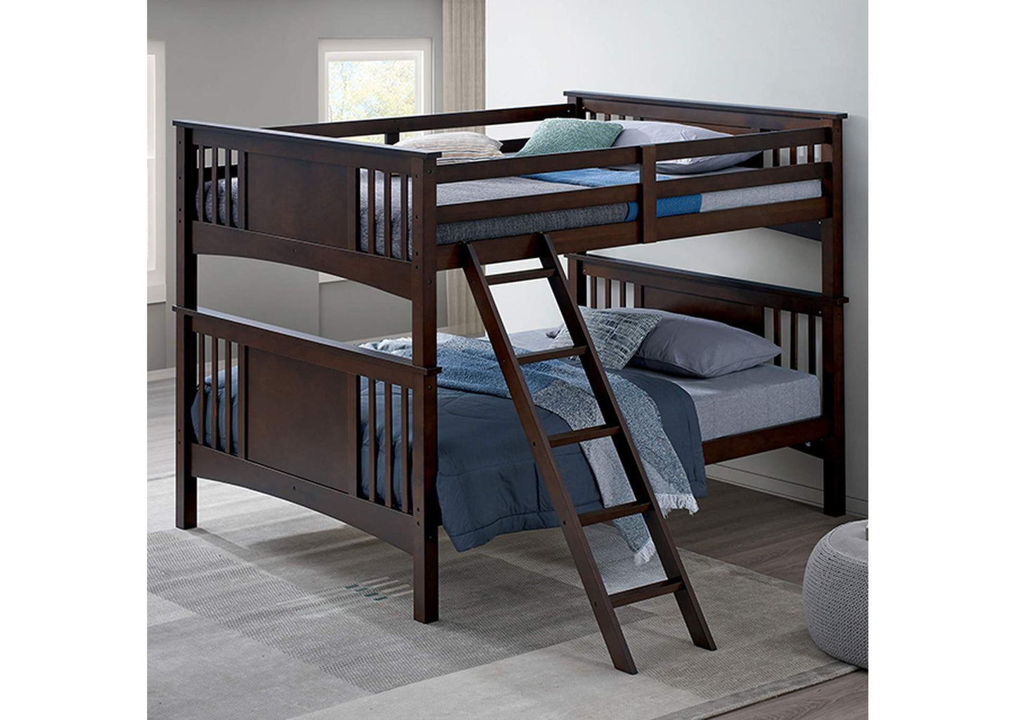 SPRING CREEK, DARK WALNUT FULL/FULL BUNK BED , FM-BK602FF-DW-BED