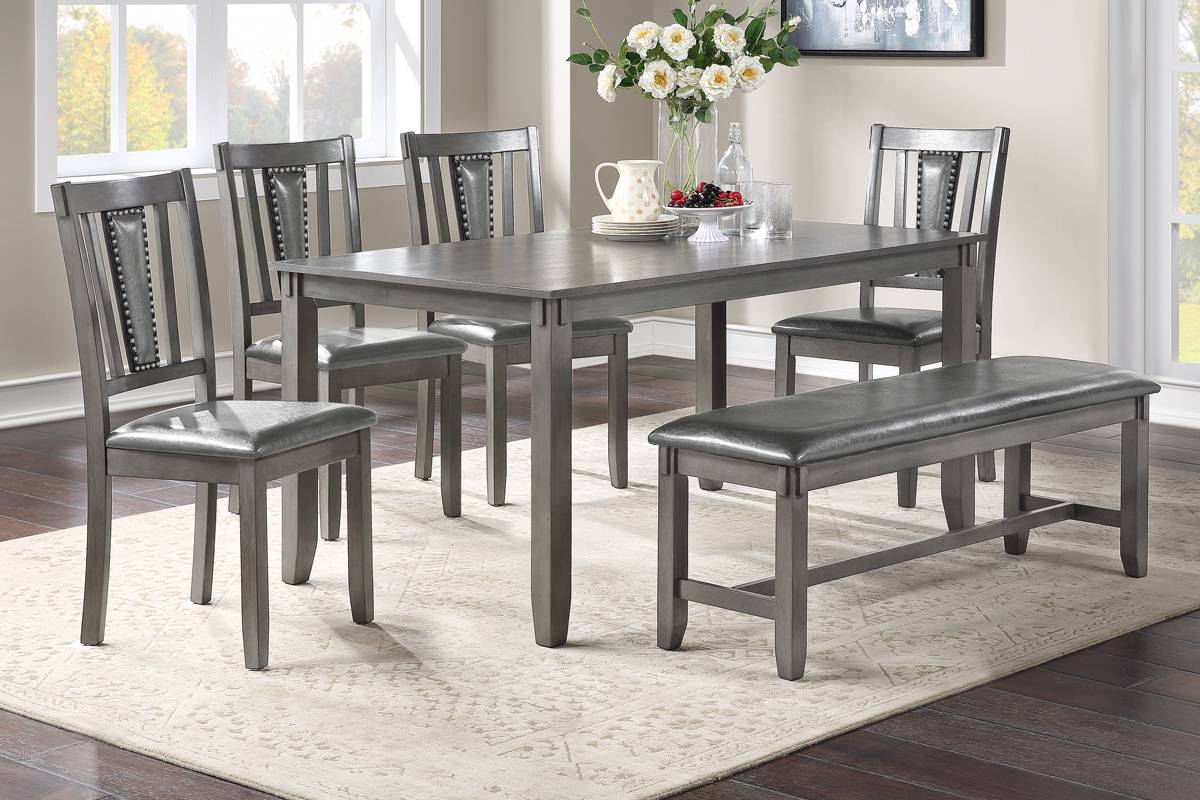 6 PIECES DINING SET WITH BENCH, F2549