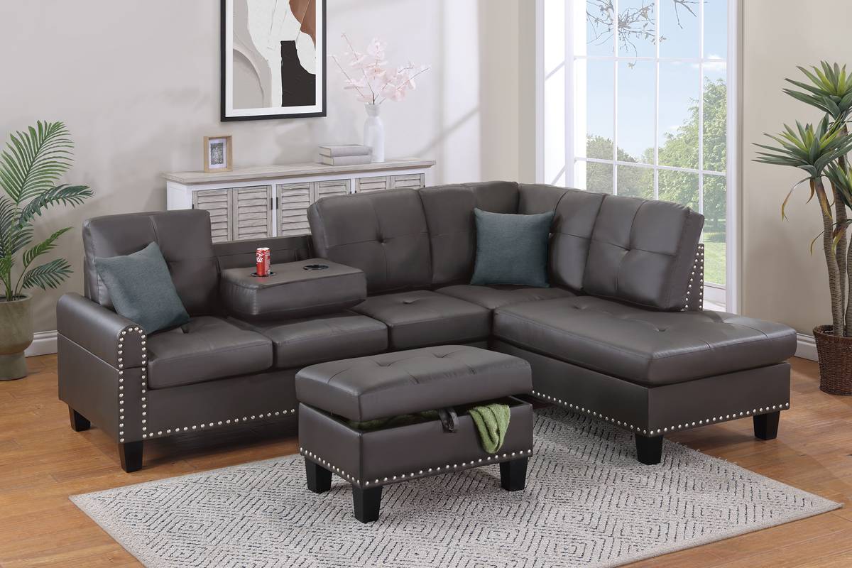 3 PIECES SECTIONAL WITH OTTOMAN, F8888