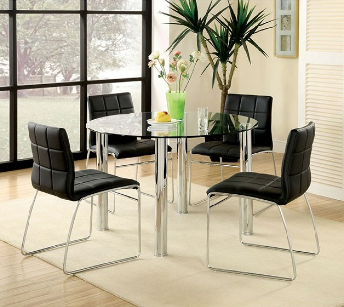 KONA, MODERN 5 PIECES ROUND DINING SET, CM8320BK