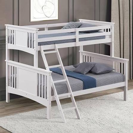 SPRING CREEK, WHITE TWIN/FULL BUNK BED , FM-BK602F-WH-BED