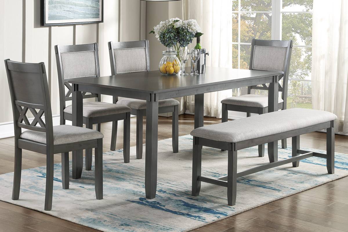 6 PIECES DINING SET WITH BENCH, F2610