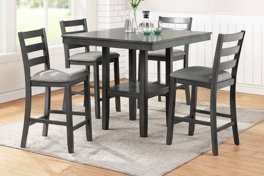 5 PIECES COUNTER HEIGHT DINING SET GRAY, F2552