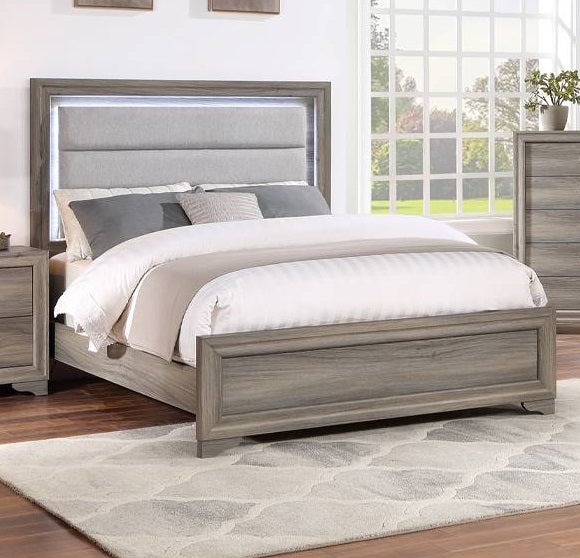 POUNDEX, QUEE BED FRAME GRAY, F9646Q