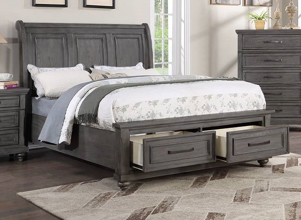 POUNDEX, QUEEN SIZE BED FRAME GRAY, F9616Q