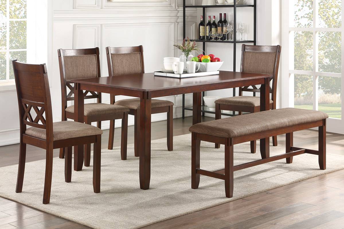 6 PIECES DINING SET WITH BENCH, F2611