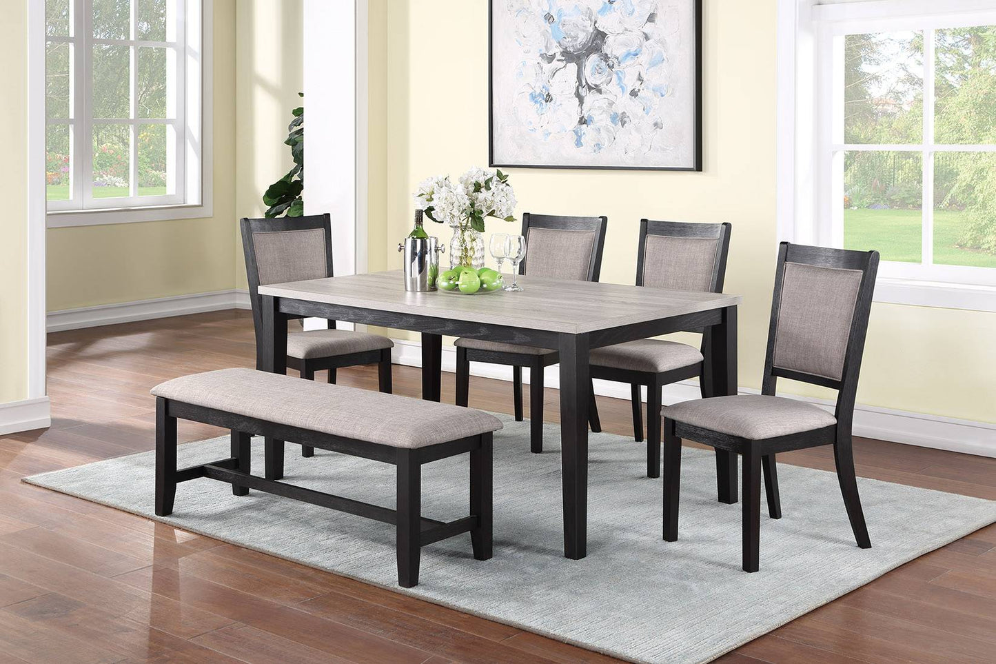 6 PIECES DINING SET WITH BENCH, F2607