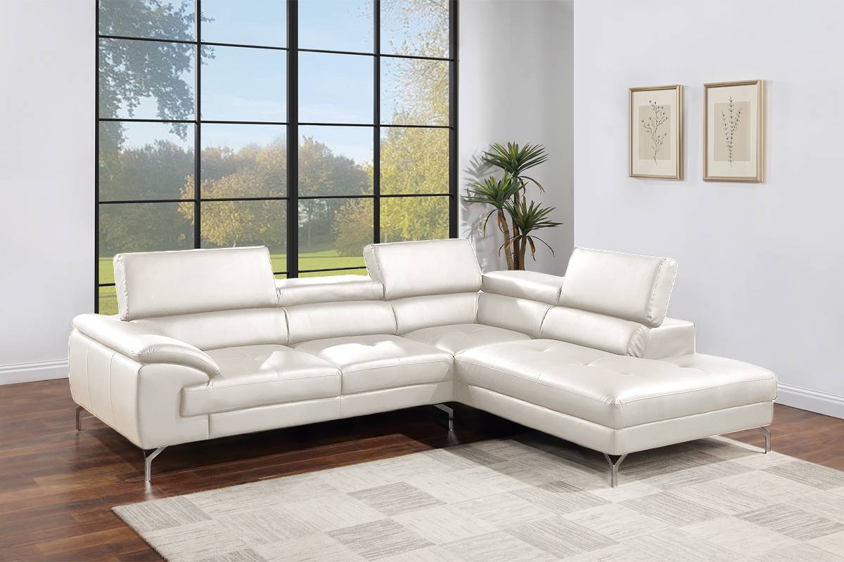 SECTIONAL FAUX LEATHER WHITE, F8446